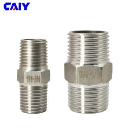 1/8" 1/4" 3/8" 1/2" 3/4" BSP Thread 304 Stainless Hex Steel Pipe Fitting Head Male Fittings Water oil Air Connector