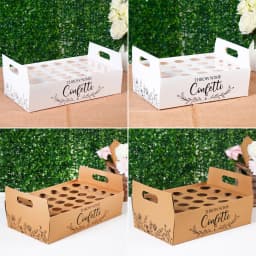 Kraft Paper Wedding Confetti Cone Holder Support for Wedding Decor Confetti Cones Stand Box Tray Fake Flower Wedding Paper Cones
