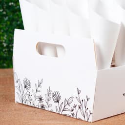 Kraft Paper Wedding Confetti Cone Holder Support for Wedding Decor Confetti Cones Stand Box Tray Fake Flower Wedding Paper Cones