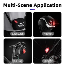 ROCKBROS Bike Rear Light Bicycle Warning Tail Light Cycling Helmet Bag Taillight Lantern Water Repellent Mini Bike Accessories