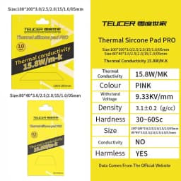 TEUCER Heat Conducting Thermal Heatsink Conductive Silicone Pad 14.8W/mk Computer Laptop GPU VGA Card CPU Cooling Grease Pad