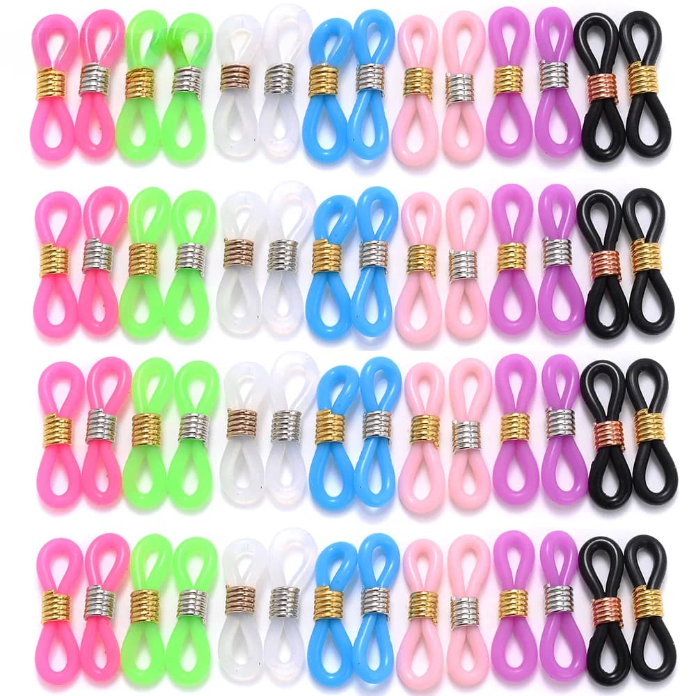 50Pcs Eyeglasses Ear Hook Connector Spectacles Chain Glasses Retainer Ends Rope Cord Holder Strap Retainer End Loop Findings
