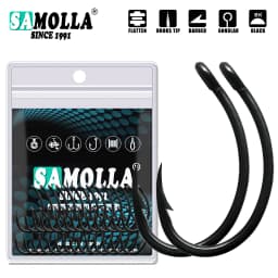 50pcs Carp Fishing Hooks PTFE Coating High Carbon Stainless Steel Barbed Hooks Curved Wide Gape Barbed Strengthen Carp Hook