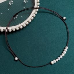 Real Natural Freshwater Pearl Necklace for Women Girls Small Potao Pearl Charm Smile Pendulum Choker Collar Wedding Jewelry Boho