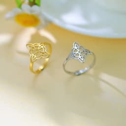 Lemegeton Witch Knot Ring for Women Stainless Steel Adjustable Finger Rings Supernatural Jewelry Accessories Amulet Lucky Gift