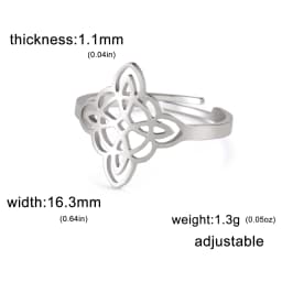 Lemegeton Witch Knot Ring for Women Stainless Steel Adjustable Finger Rings Supernatural Jewelry Accessories Amulet Lucky Gift