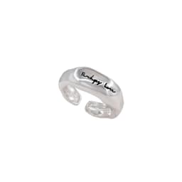 925 Sterling Silver Simple Retro Letters Rings For Women Geometric Fashion Smiple Open Handmade Allergy Party Jewelry Gift