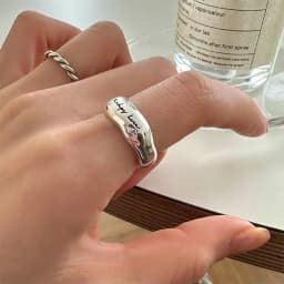 925 Sterling Silver Simple Retro Letters Rings For Women Geometric Fashion Smiple Open Handmade Allergy Party Jewelry Gift
