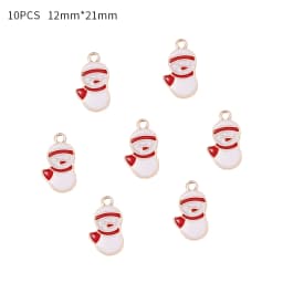 10-80pcs Enamel Christmas Charms Fashion Metal Alloy Xmas Pendant for DIY Jewelry Making Accessories Christmas Decoration