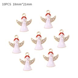 10-80pcs Enamel Christmas Charms Fashion Metal Alloy Xmas Pendant for DIY Jewelry Making Accessories Christmas Decoration