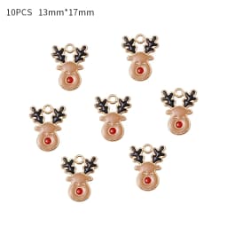 10-80pcs Enamel Christmas Charms Fashion Metal Alloy Xmas Pendant for DIY Jewelry Making Accessories Christmas Decoration