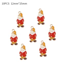 10-80pcs Enamel Christmas Charms Fashion Metal Alloy Xmas Pendant for DIY Jewelry Making Accessories Christmas Decoration