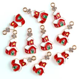 10-80pcs Enamel Christmas Charms Fashion Metal Alloy Xmas Pendant for DIY Jewelry Making Accessories Christmas Decoration