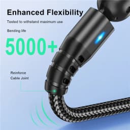 5A Magnetic Cable 540 Rotate Fast Charging Type C Cable Micro USB Magnet Charge Phone Data Cord Wire For iphone Xiaomi Samsung