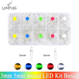3mm 5mm LED Diode Assorted Kit White Green Red Blue Yellow Orange F3 F5 Light Emitting DIY led lights Diodes Electronic Kit