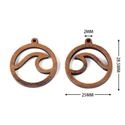 6pc/lot Fish/Flower shape Wood Pendant Resin Plate Pendants Jewelry Accessory Handmade Connector DIY Earring Component for Women