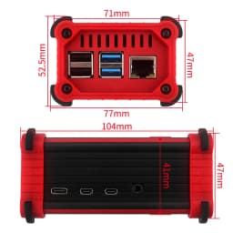 Raspberry Pi 4 Aluminum Case with Cooling Fan Heatsinks Active Cooler Anti-Falling Protection Box Shell for Pi 4