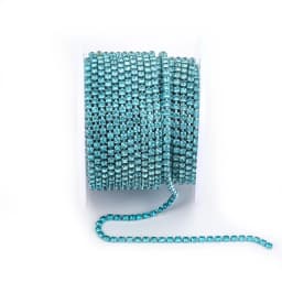 SS6 2mm 1 Yard Pink /Green/Blue Opal Glass Rhinestone Cup Chain Glitter Crystal Rhinestone Trim For DIY Wedding Dress Decoration