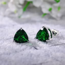 Huitan Minimalist Triangular Cubic Zirconia Stud Earrings for Women White/Multicolored/Green/Blue Colors Fashion Jewelry