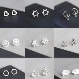 Silver Plated Creative Ear Hole Earrings for Women Prevent Korean Style Stud Earrings Allergy Earrings Fine Jewelry Accessories