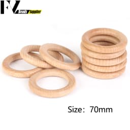 Nature Beech Wood Beads 25-70mm Hollow Circle Ring Baby Teether Wood Beads Infants Teething Care Product DIY Necklaces Wholesale