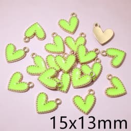 30pcs 9x7mm 15x13mm Alloy Enamel Heart Handmade Charms Pendant DIY Jewelry Making Accessories for Earrings Bracelet Necklace