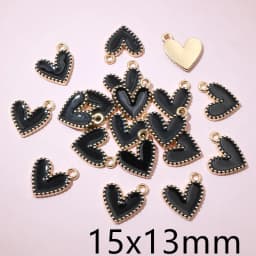 30pcs 9x7mm 15x13mm Alloy Enamel Heart Handmade Charms Pendant DIY Jewelry Making Accessories for Earrings Bracelet Necklace