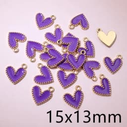 30pcs 9x7mm 15x13mm Alloy Enamel Heart Handmade Charms Pendant DIY Jewelry Making Accessories for Earrings Bracelet Necklace