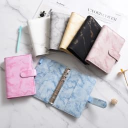 A5 A6 White Black Color Marble Binder DIY Binder Only Cover Diary Agenda Planner Paper Cover School Stationery