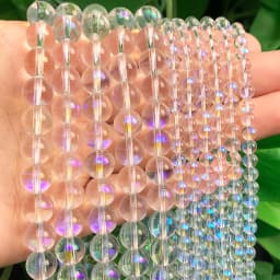 AB Blue Purple Quartzs Crystal Beads Clear Natural Round Stone Loose Beads DIY Accessories for Jewelry Bracelet Making 2-8mm