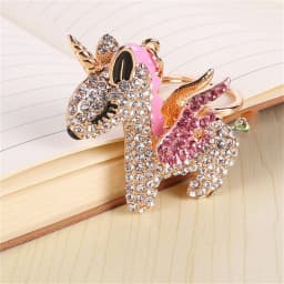 Fashion Alloy Keychain with Big water-drop Rhinestone Cartoon Pumpkin Carriage Keychain Golden Carriage Pendant Female Bag Acces