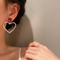 Fashion Heart Stainless Steel Hoop Earrings for Women Punk Vintage Piercing acier inoxydable Earring For Girl Christmas Gifts