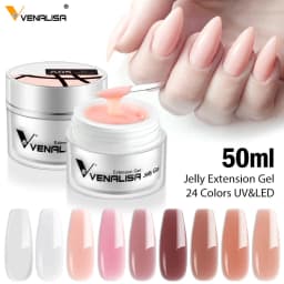 CANNI Cream Extension Gel Venalisa Jelly Gel Milky White UV Construction Gel Soak Off Self Leveling Builder Nail Gel Polish