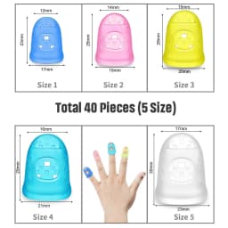 Guitar Fingertip Protectors 10 PCS Silicone Finger Guards 5 Sizes