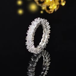Fashion Brand Eternity Ring 925 Sterling silver Moissanite cz Engagement Wedding Band Rings for women Men Finger Party Jewelry