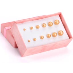6 Pairs/Box Fashion Ball Earrings Set Mixed Size 316L Stainless Steel Anti-allergy Punk Ear Stud For Gift Jewelry Accessories