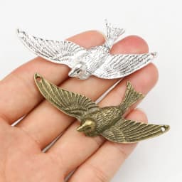3pcs 73x33mm Antique Silver Plated Bronze Plated Bird Style Connector Handmade Charms Pendant:DIY for bracelet necklace