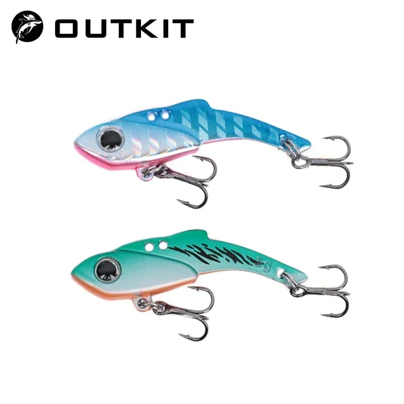 OUTKIT VIB Spoon Fishing Lure 3.5/5g Metal Spinner Fishing Bait Crankbait Bass Artificial Hard Baits Cicada VIB Fishing Tackle