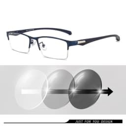 New Sun Photochromic Myopia Eyeglasses Optical Men student Finished Myopia Eyewear prescription Glasses Frame Half Rim -1.0 -4.0