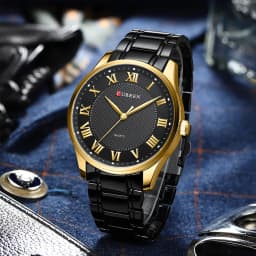 CURREN Classic Casual Watch for Men with Stainless Steel Band Simple Quartz Wristwatches for Business Man with Box