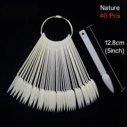 Nail Display Sticks Clear Natural Colors Nail Swatch Chart With Ring False Nail Tips Gel Polish Practice Display for Nail Art