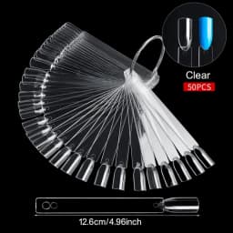 Nail Display Sticks Clear Natural Colors Nail Swatch Chart With Ring False Nail Tips Gel Polish Practice Display for Nail Art