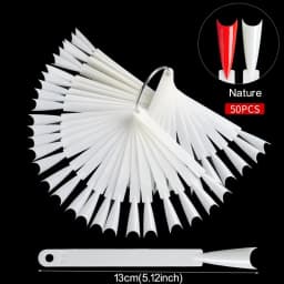Nail Display Sticks Clear Natural Colors Nail Swatch Chart With Ring False Nail Tips Gel Polish Practice Display for Nail Art