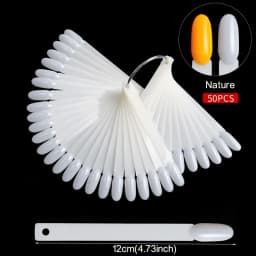 Nail Display Sticks Clear Natural Colors Nail Swatch Chart With Ring False Nail Tips Gel Polish Practice Display for Nail Art