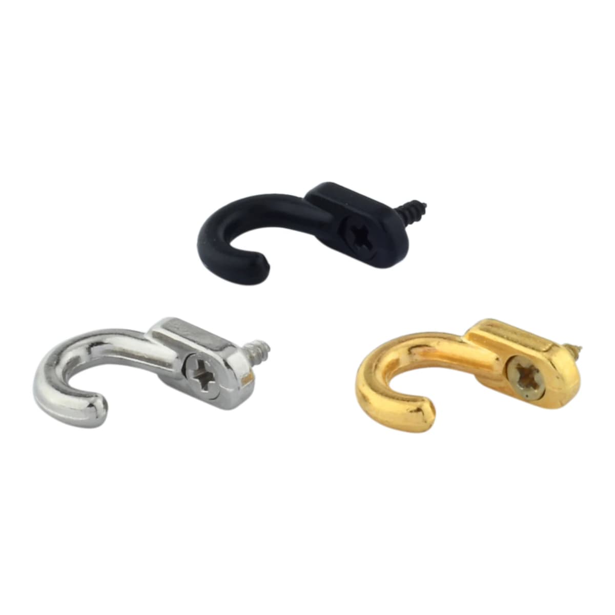 20pcs Mini Alloy Hooks w/screws Wall Hangers 17mm/0.67in Vintage Black Silver Gold Kitchen Bathroom Key Towel Hat Coat Bag Mask