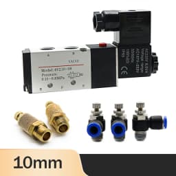 Pneumatic Electric Solenoid Valve 4V210-08 5 Way 2 Position Control Air Gas Magnetic Valve 12V 24V 220V 4mm-12mm Hose Fittings