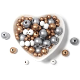 50-200pcs Natural Wood Ball Beads Gold White Color 6-12mm Round Loose Spacer Beads For Jewelry Making DIY Necklace Bracelet