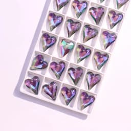 6/12pcs Colorful Crystal Charms Love Heart Pendants 17mm Glass Loose Beadss For DIY Making Jewelry Accessories Wholesale In Bulk