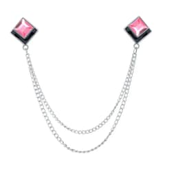 Korean Fashion Geometric Crystal Brooch Tassel Chain Lapel Pin Men's Shirt Collar Jewelry Wedding Party Brooches Accessories
