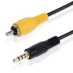 1pc 3.5mm TRRS 4 Pole Male to RCA Male Video AUX Adapter Cable for GPS Car DVR Carcorder Surveillance Camera Equipment(1.5M)